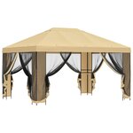 vidaXL Abri de jardin avec parois 4 × 3 m Crème Polyester et Acier