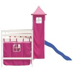 vidaXL Lit mezzanine enfants avec tour rose 90x200 cm bois pin massif