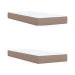 vidaXL Sommier à lattes de lit avec matelas Cappuccino 200x200 cm