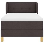 vidaXL Lit à Ressorts avec Matelas Crème 90x200 cm Tissu Marron foncé
