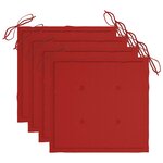 vidaXL Chaises de jardin et coussins lot de 4 Gris Bois acacia massif