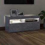 vidaXL Meuble TV avec lumières LED gris béton 90x35x40 cm