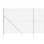 vidaXL Clôture à mailles losangées avec ancrage argenté 1 6x10 m