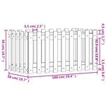 vidaXL Lit surélevé de jardin design de clôture 100x50x50cm pin massif