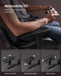 Fauteuil gaming chaise de bureau ergonomique pivotant dossier inclinable accoudoirs 3d repose-pieds support lombaire appui-tête capacité de charge 150 kg noir 12_0005919