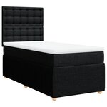 vidaXL Sommier à lattes de lit avec matelas Noir 90x200 cm Tissu