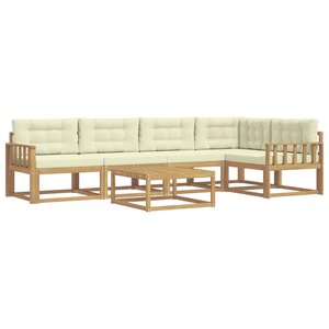 vidaXL Ensemble de canapés d'extérieur 6 Pièces Blanc et crème