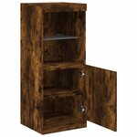 vidaXL Buffet avec lumières LED chêne fumé 41x37x100 cm