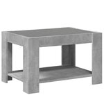 vidaXL Table basse avec LED gris béton 73x53x45 cm bois d'ingénierie