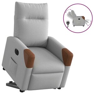 vidaXL Fauteuil inclinable électrique gris nuage tissu