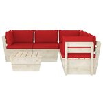Salon de jardin meuble d'extérieur ensemble de mobilier palette 6 pièces avec coussins épicéa imprégné 02_0018448