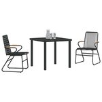 vidaXL Ensemble de salle à manger pour jardin 3 Pièces Noir Rattan PVC