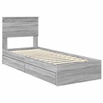 vidaXL Lit de Rangement Gris Sonoma 75 x 190 cm Bois d'ingénierie