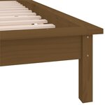 vidaXL Cadre de lit à LED marron miel 100x200 cm bois massif