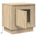 vidaXL Table de chevet avec lumières LED Chêne Sonoma 44x34 5x45 cm