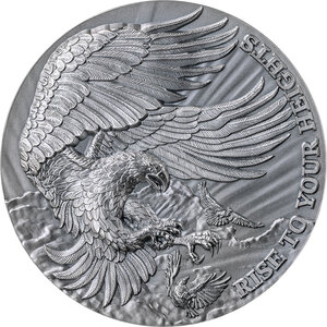Monnaie en argent 10 cedis g 62.2 (2 oz) millésime 2023 life quotes eagle and raven