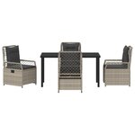 vidaXL Ensemble de salle à manger de jardin de 5 pièces en rattan poly gris clair
