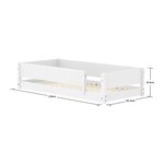 Flexa WHITE Lit Montessori bas 90 x 200 cm Avec barriere arriere et barriere avant pleine Blanc