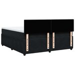 vidaXL Sommier à lattes de lit et matelas Noir 200x200 cm Velours