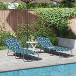 vidaXL Chaise longue pliante 2 Pièces Vert 56 x 189 x 87 cm tissu