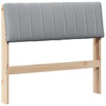 vidaXL Tête de lit capitonnée Gris clair 90 cm Pin massif