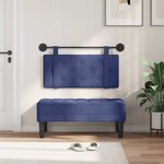 vidaXL Tête de lit suspendue Avec lumière LED Bleu police Velours