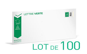 Prêt-à-Poster - Lettre Verte - 20g - Format DL - Enveloppes en lot de 100