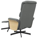 vidaXL Fauteuil de massage inclinable et repose-pieds gris foncé tissu
