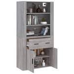 vidaXL Buffet haut Sonoma gris Bois d'ingénierie