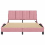 vidaXL Cadre de lit avec LED sans matelas rose 140x190cm velours