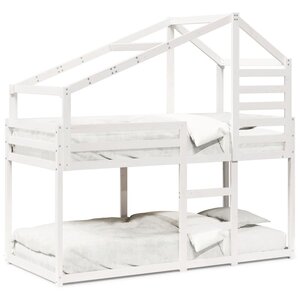 vidaXL Lit superposé sans matelas blanc 75x190 cm bois de pin massif