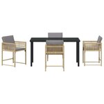 vidaXL Ensemble de salle à manger pour jardin 5 Pièces Beige polyrotin