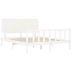 vidaXL Cadre de lit sans matelas blanc bois de pin massif
