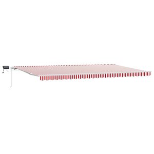 vidaXL Auvent Rétractable Rouge et Blanc 600 × 300 cm Tissu et acier