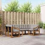 vidaXL Ensemble de canapés d'extérieur 6 Pièces Naturel et gris clair