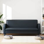 vidaXL Canapé à 3 places cuir synthétique noir