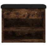 vidaXL Banc à chaussures chêne fumé 62x32x50 cm bois d'ingénierie