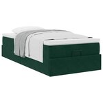 vidaXL Cadre de lit ottoman avec matelas vert foncé 100x200 cm velours