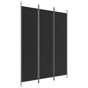vidaXL Cloison de séparation 3 panneaux Noir 150x200 cm Tissu