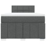 vidaXL Sommier à lattes de lit avec matelas Gris foncé 120x200cm Tissu