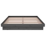 vidaXL Cadre de lit sans matelas gris bois massif 140x190 cm