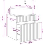 vidaXL Meuble de lavabo mural Blanc 49 x 41 x 63 cm Bois d'ingénierie