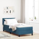 Lit Box Spring vidaXL avec Matelas Bleu Foncé 80x200 cm Velours