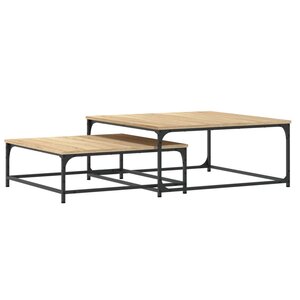 vidaXL Tables basses gigognes 2 Pièces chêne sonoma bois d'ingénierie