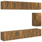 vidaXL Ensemble de meubles TV 7 Pièces Chêne fumé Bois d'ingénierie