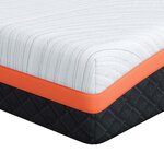 vidaXL Matelas Blanc  Gris 200 x 200 cm Mousse