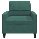 vidaXL Fauteuil Vert foncé 60 cm Velours