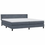 vidaXL Sommier à lattes de lit et matelas gris foncé 180x210cm velours