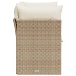 vidaXL Canapé de jardin avec coussins 2 places beige résine tressée