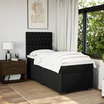 vidaXL Sommier à lattes de lit avec matelas Noir 90x190 cm Tissu